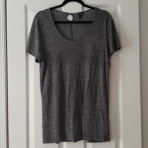 Gray Patagonia tee shirt. Great for hiking!